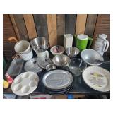 Huge Lot of Kitchen Bowls Platters Tupperware Stainless Steel and More