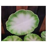 Stunning Mid Modern Otagiri Hand Crafted Japan Made Lettuce Plates and Platter