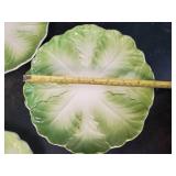 Stunning Mid Modern Otagiri Hand Crafted Japan Made Lettuce Plates and Platter