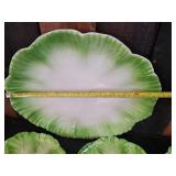 Stunning Mid Modern Otagiri Hand Crafted Japan Made Lettuce Plates and Platter