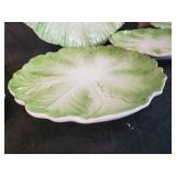 Stunning Mid Modern Otagiri Hand Crafted Japan Made Lettuce Plates and Platter