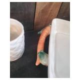 Beautiful Veggie Themed Coffee Cups with Tray Fitz and Floyd