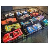Toy Car Carrying Case with 24 Vintage Cars