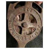 2 Cast Unique Barn Pulleys