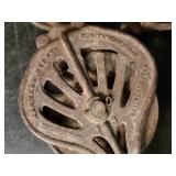2 Cast Unique Barn Pulleys