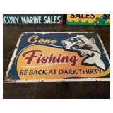 3 cool metal Fishing and Boat Signs - Mercury, Johnson, and More!!