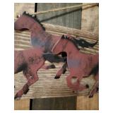 Beautiful Running Horses Wall Display Metal and Wood
