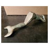 Very Cool Cast Metal 10" long sitting Mermaid