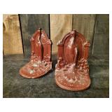 Set of heavy metal Art Deco Peacock Book Ends