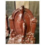 Set of heavy metal Art Deco Peacock Book Ends