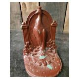 Set of heavy metal Art Deco Peacock Book Ends