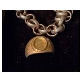 Nice collection of costume jewelry and watches in display case