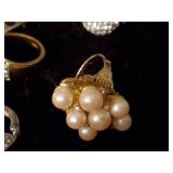 Nice collection of costume jewelry and watches in display case