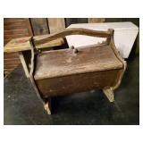 2 vintage footstools and Little Sewing Box