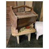 2 vintage footstools and Little Sewing Box