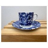 Lot of 6 Mid-Cent. Hand Painted Tea Cups; Moriage Dragon, Gefle Bla Blomstrer Sweden, Enesco Blue Jay & Robin, Lusterware Pink Roses, Royal Sealy Orchid & Napco Orchid