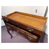 Vintage Hammary Queen Anne Style Mahogany Lowboy Table w/ 4 Drawers Minimal Wear 35"W x 18"D x 30"H