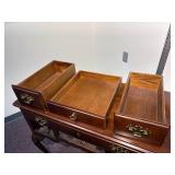 Vintage Hammary Queen Anne Style Mahogany Lowboy Table w/ 4 Drawers Minimal Wear 35"W x 18"D x 30"H