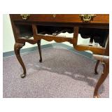 Vintage Hammary Queen Anne Style Mahogany Lowboy Table w/ 4 Drawers Minimal Wear 35"W x 18"D x 30"H