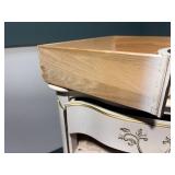 Late 19th Century Louis XV Style French Provincial Lingerie 7 Drawer Dresser in Ivory With Gold Detailing 21"W x 14"D x 48"H
