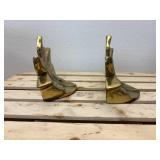 MCM Brass Maple Leaf Bookends