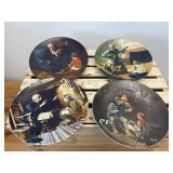 Set of four Norman Rockwell collector plates from the Rockwell Heritage Collection by Knowles Fine China.
