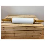 Vintage Imperial Milk Glass Rolling Pin - Great Condition