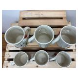 (6) Piece Mid-Century Enesco Puppy in Santa Hat Mug Set