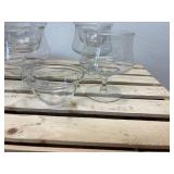 Lot of 5 (10 pc) Mid-Century Cambridge Seafood Cocktail Glass and Liner