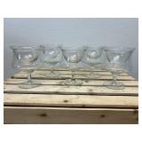 Lot of 5 (10 pc) Mid-Century Cambridge Seafood Cocktail Glass and Liner