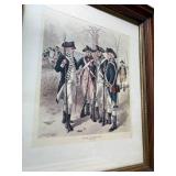 24" x 20" x 2.5" Original 1885 Frame Original Glass  of Lithograph by Henry Alexander Ogden "Infantry, Continental Army 1779-1783