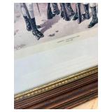 24" x 20" x 2.5" Original 1885 Frame Original Glass  of Lithograph by Henry Alexander Ogden "Infantry, Continental Army 1779-1783