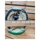 Chalkware Prize from the Red River Valley Fair Sept 4, 1948  Fargo ND of a Horse with Horseshoe Around