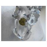 (3) Princess House 24% Lead Crystal Paxton Puppies & (2) 24% Lead Crystal Swan Trinket Holders