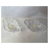 (3) Princess House 24% Lead Crystal Paxton Puppies & (2) 24% Lead Crystal Swan Trinket Holders