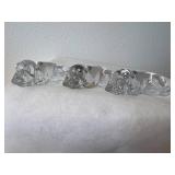(3) Princess House 24% Lead Crystal Paxton Puppies & (2) 24% Lead Crystal Swan Trinket Holders