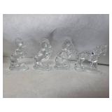 (9) L.E. Smith Pressed Glass Pieces (2) Goose Girls (6) Assorted Mini Horses & (1) Mini Duck