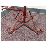 Vintage Wrought Iron Spiral 4 Pedal Step Staircase Plant Stand with Top Round Plant Planter 39"H x 27"W  Steps 12" x 6"