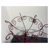 Vintage Wrought Iron Spiral 4 Pedal Step Staircase Plant Stand with Top Round Plant Planter 39"H x 27"W  Steps 12" x 6"