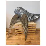 2 Large Metal Angel Wings to Hang on Wall