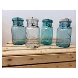 4 Bail Wire Close Glass Top Canning Jars