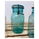 4 Bail Wire Close Glass Top Canning Jars