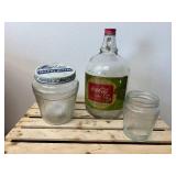 Now Peanut Butter Large Jar with Lid, Smaller Now PB No Lid and 1 Gallon Coca-Cola Syrup Jug w/ Original Label