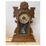Antique Ansonia "gingerbread" Eastlake parlor or kitchen mantel clock, late 1800s - Likely Working but No Key