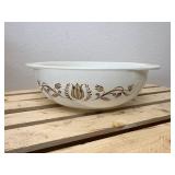 vintage Pyrex 024 2-quart casserole dish in the "Golden Tulip" promotional pattern