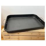 18" x 12" x 2" Commercial Aluminum Cookware Company No. 1803 Low Profile Non-Stick Baking Pan w/ Handles