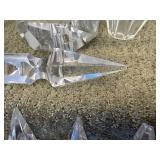 (21) Antique Lead Crystal Prisms & Facets (8) 6" Lead Crystal Cut Spear Prisms with (8) 1" Lead Crystal Octagonal Double Bevel Jewels (5) Lead Crystal Large Cut Facets