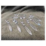 (24) Antique Lead Crystal Prisms & Octagonal Jewels (8) 2" U-Drop Prisms & (16) 1/2" Lead Crystal Octagonal Double Bevel Jewels