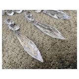 (24) Antique Lead Crystal Prisms & Octagonal Jewels (8) 2" U-Drop Prisms & (16) 1/2" Lead Crystal Octagonal Double Bevel Jewels