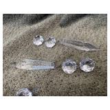 (24) Antique Lead Crystal Prisms & Octagonal Jewels (8) 2" U-Drop Prisms & (16) 1/2" Lead Crystal Octagonal Double Bevel Jewels